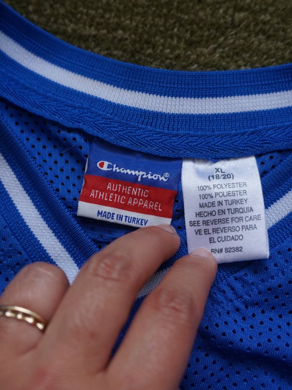 Champion Cobalt Blue V-Neck Mesh Sporty Top - Picture 3 of 7